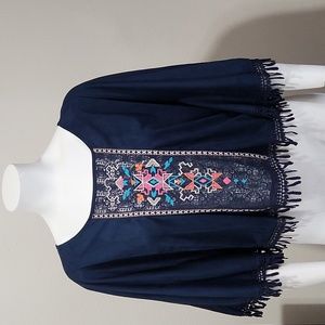 Flying Tomato Aztec Style Shawl Top Womens Sz XS